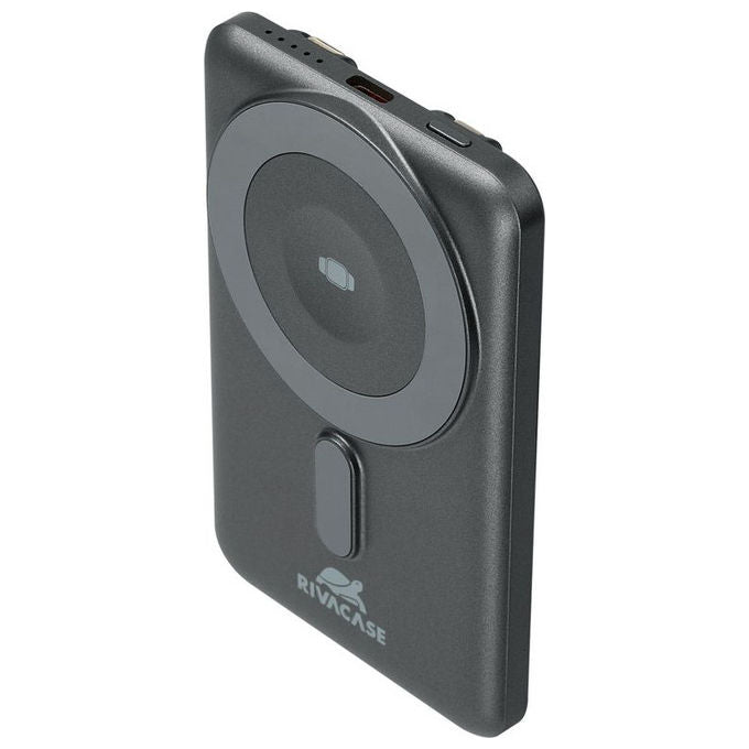 Rivacase VA2607 Power Bank 5000 mAh Wireless Qi MagSafe, Nero-Grigio