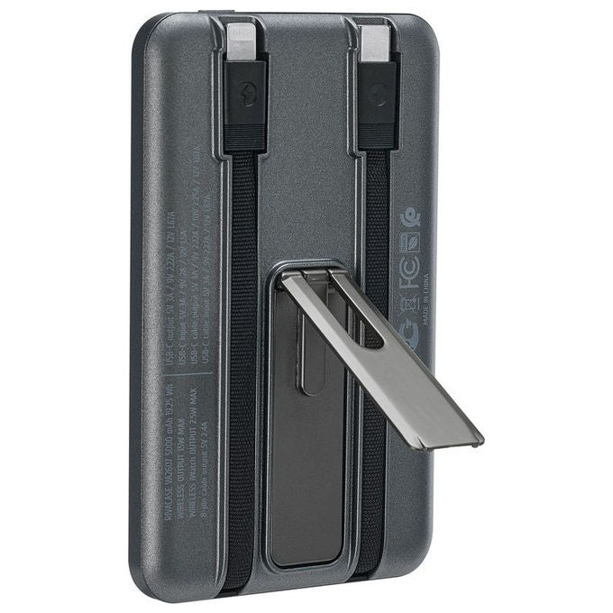Rivacase VA2607 Power Bank 5000 mAh Wireless Qi MagSafe, Nero-Grigio