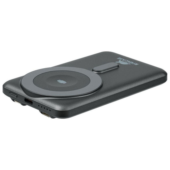 Rivacase VA2607 Power Bank 5000 mAh Wireless Qi MagSafe, Nero-Grigio