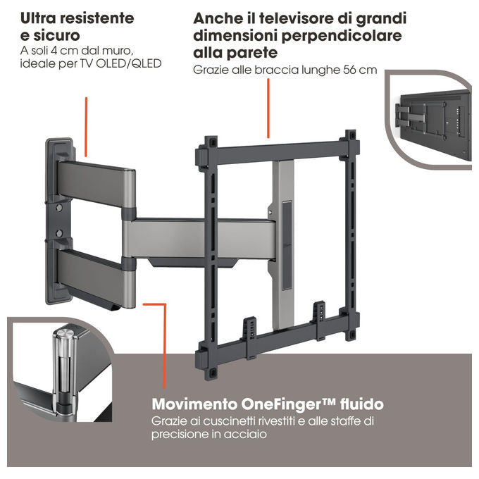 Vogel's TVM5445 Elite Staffa TV Full Motion 32'' 65'' VESA 400x400 35 Kg rotazione 180° colore Nero