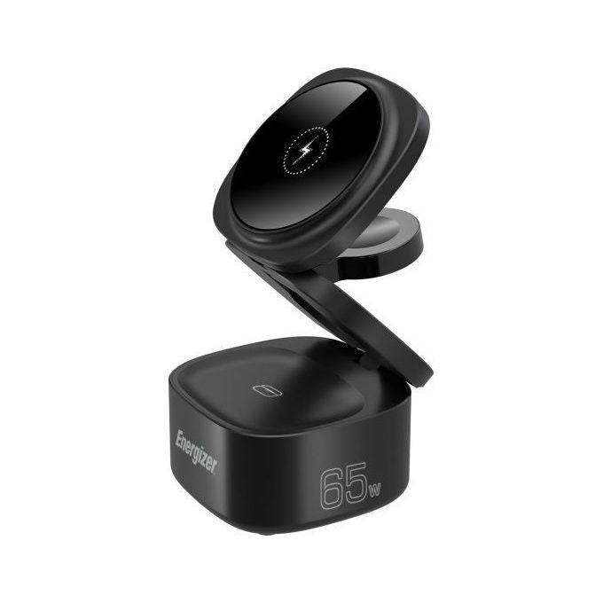 Energizer WCP311 Caricabatterie Wireless 4 in 1 MagSafe Ricarica Rapida 65W USB-C 15W Wireless colore Nero