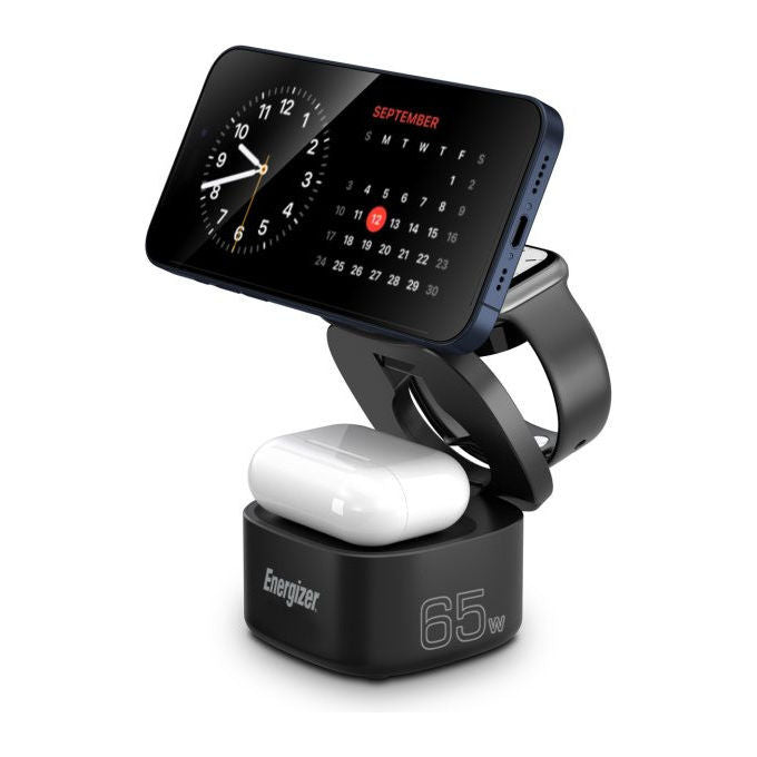 Energizer WCP311 Caricabatterie Wireless 4 in 1 MagSafe Ricarica Rapida 65W USB-C 15W Wireless colore Nero