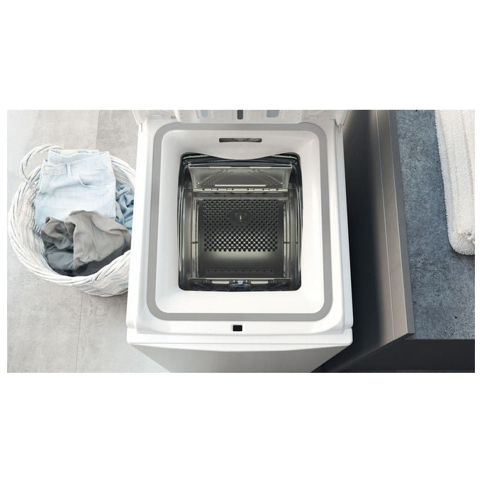 Hotpoint WMTG725BIT Lavatrice Carica dall'Alto 7 Kg 1200 rpm Classe B Inverter 14 Programmi (90x40x60 cm) colore Bianco