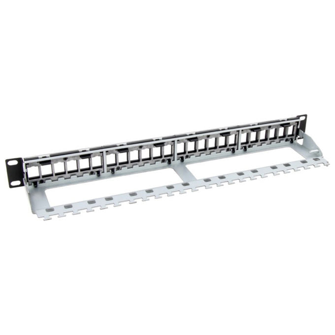 Wp Pannello Patch Modulare 1U Vuoto 24 Rj45 Keystone Nero