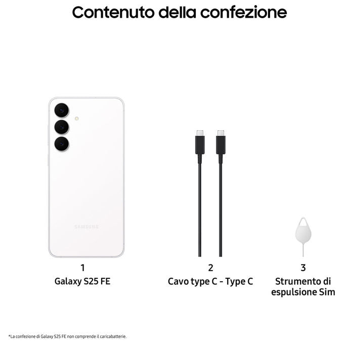 Samsung Galaxy S25 FE, 8GB RAM, 256GB, Display AMOLED 6.7'', Bianco