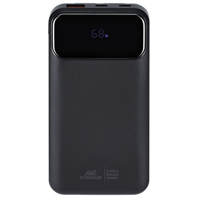 Rivacase VA2211 Power Bank 10000 mAh 22,5W PD 3.0 QC 3.0 3 Cavi Integrati Display colore Nero