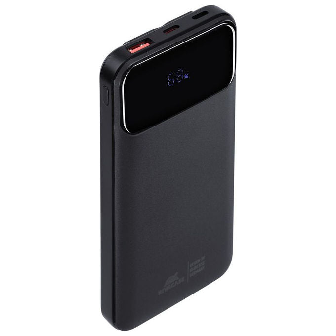 Rivacase VA2211 Power Bank 10000 mAh 22,5W PD 3.0 QC 3.0 3 Cavi Integrati Display colore Nero