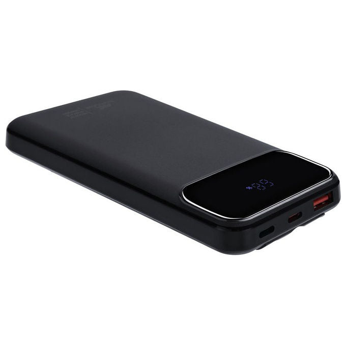 Rivacase VA2211 Power Bank 10000 mAh 22,5W PD 3.0 QC 3.0 3 Cavi Integrati Display colore Nero