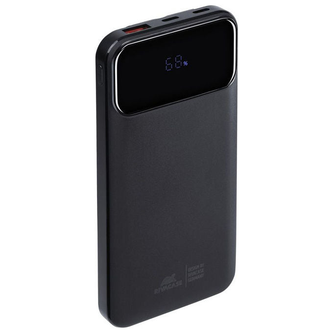 Rivacase VA2211 Power Bank 10000 mAh 22,5W PD 3.0 QC 3.0 3 Cavi Integrati Display colore Nero