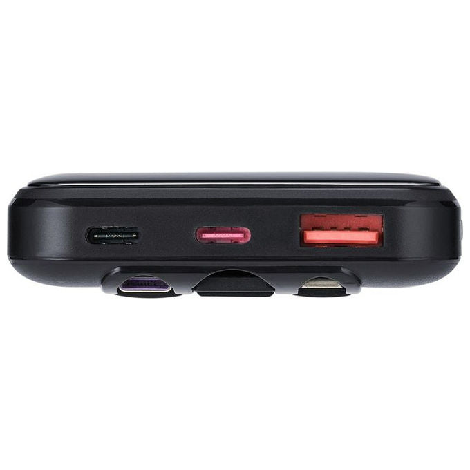 Rivacase VA2211 Power Bank 10000 mAh 22,5W PD 3.0 QC 3.0 3 Cavi Integrati Display colore Nero