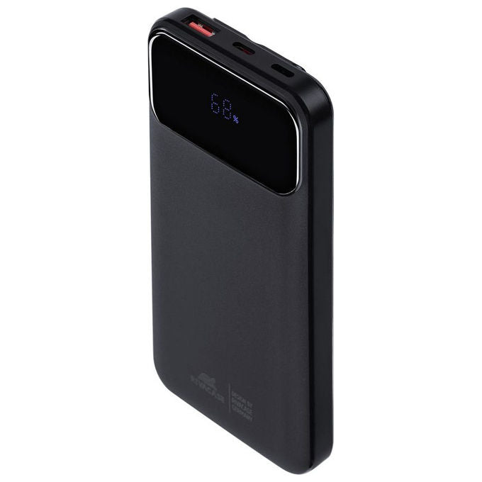 Rivacase VA2211 Power Bank 10000 mAh 22,5W PD 3.0 QC 3.0 3 Cavi Integrati Display colore Nero