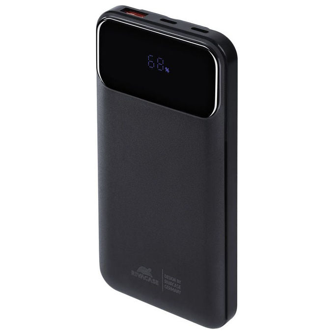 Rivacase VA2211 Power Bank 10000 mAh 22,5W PD 3.0 QC 3.0 3 Cavi Integrati Display colore Nero