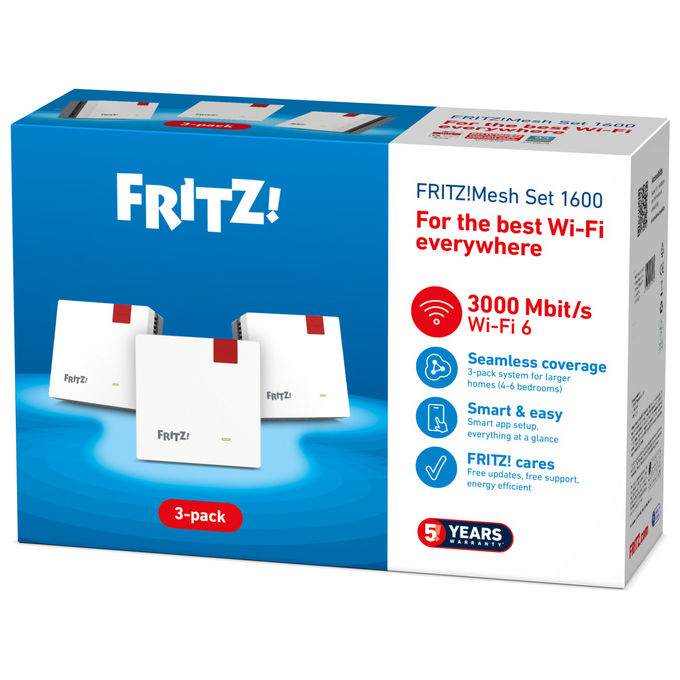 Fritz! Mesh Set 1600 3-Pack Wi-Fi 6 Dual-band