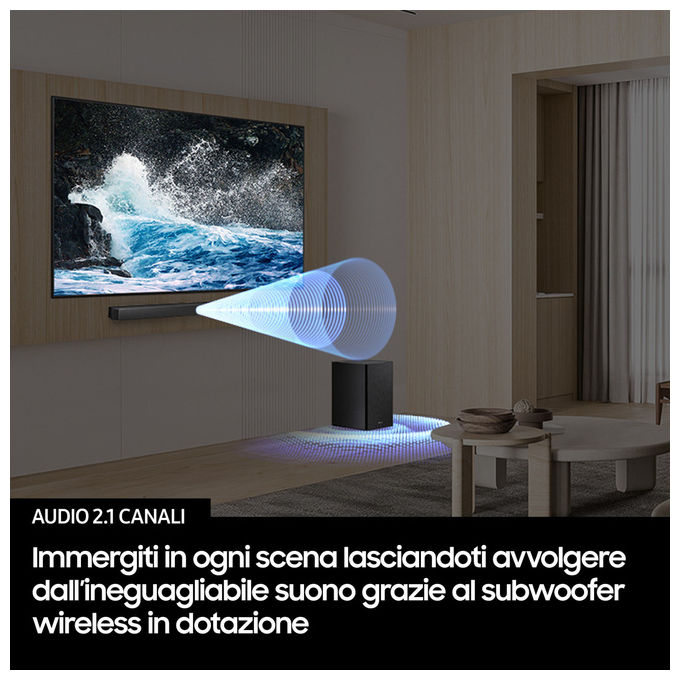 Samsung HW-B450F-ZF B-Series Soundbar 2.1 Canali Subwoofer Wireless Dolby Audio DTS Virtual:X 220 W colore Nero