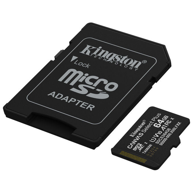 Kingston Technology MicroSDXC 64GB Canvas Select Plus con adattatore SD