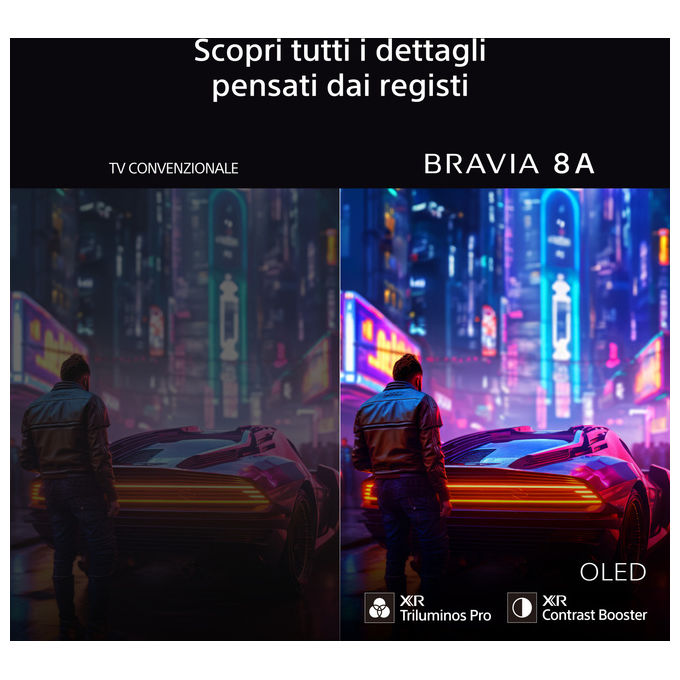 Sony K55XR8APAEP BRAVIA 8A TV OLED 55'' 4K Ultra HD Smart Google TV Acoustic Surface Audio+ colore Nero