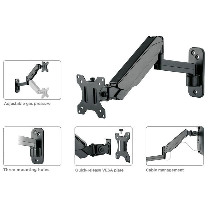 Value Supporto Tv a Parete Nero, Staffa con 3 Snodi
