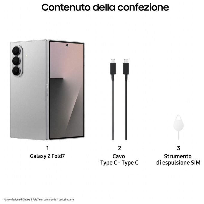 Samsung Galaxy Z Fold7 Argento, Smartphone AI 12GB 256GB