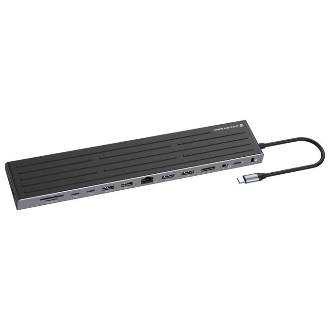 Conceptronic DONN32B Docking Station USB 3.2 Grigio Argento