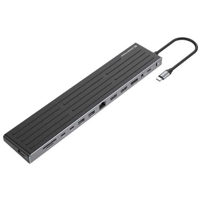Conceptronic DONN32B Docking Station USB 3.2 Grigio Argento