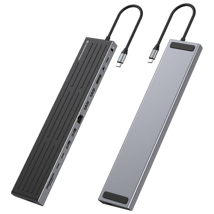 Conceptronic DONN32B Docking Station USB 3.2 Grigio Argento