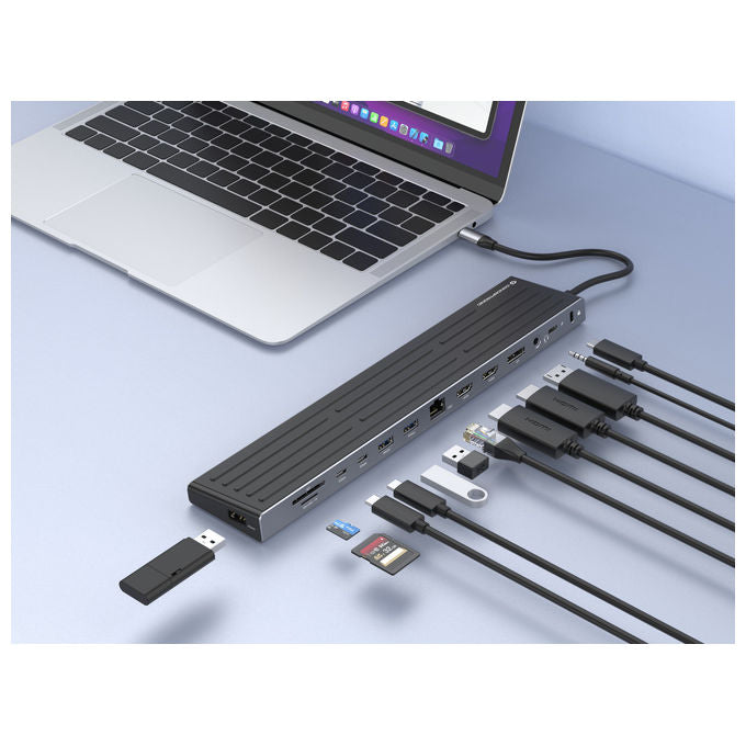 Conceptronic DONN32B Docking Station USB 3.2 Grigio Argento