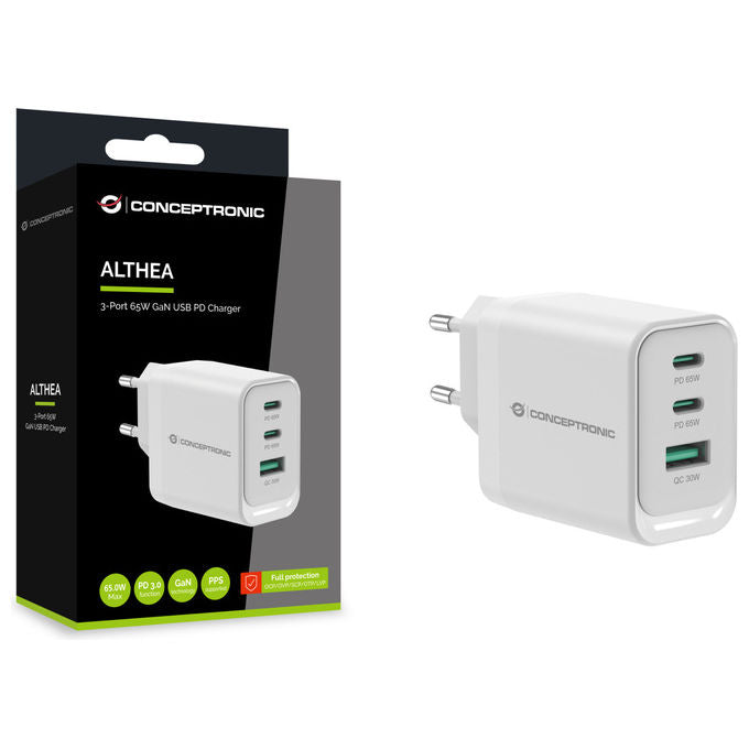 Conceptronic Althea21w65 Caricatore Universale 65W Rapido Bianco