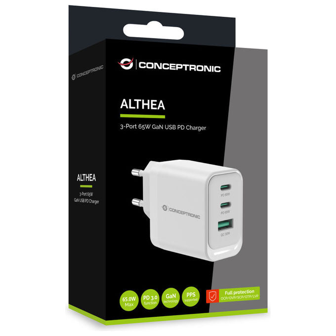 Conceptronic Althea21w65 Caricatore Universale 65W Rapido Bianco