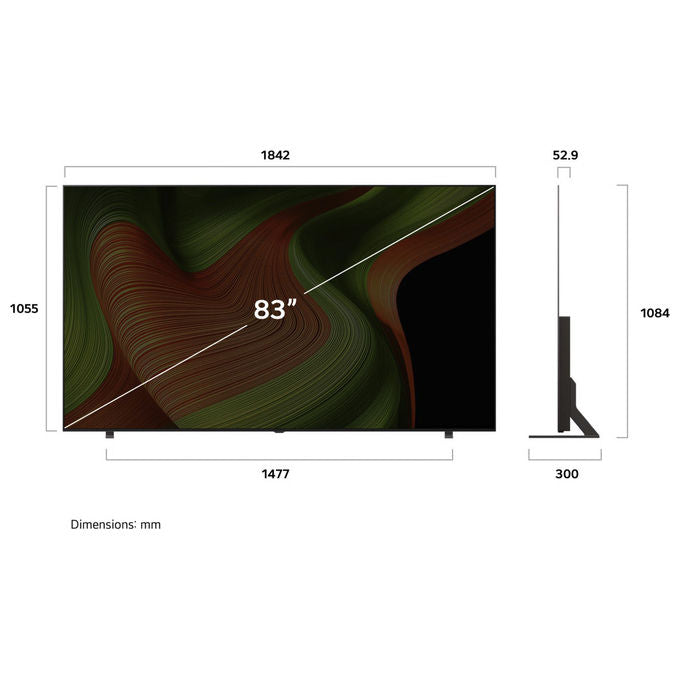 LG OLED83B56LA Serie B5 Smart TV OLED 83'' 4K Ultra HD webOS 25 Processore α8 Gen2 Dolby Vision Atmos 4 HDMI 2.1 120Hz VRR colore Nero