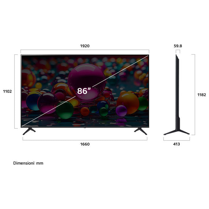 LG 86UA75006LA Smart TV 86'' 4K UHD Processore α7 Gen8 webOS HDR10 Filmmaker Mode VRR