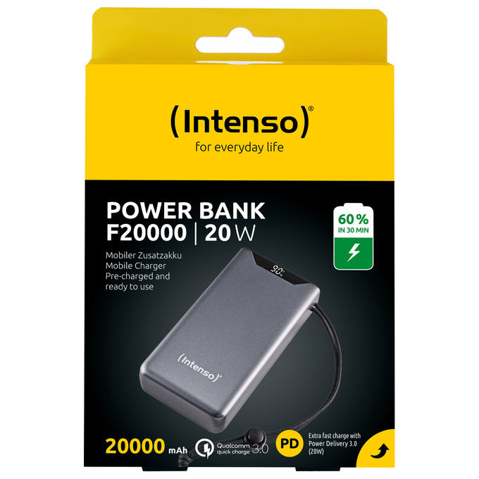 Intenso Power Bank 20000 mAh Polimeri di Litio Grigio