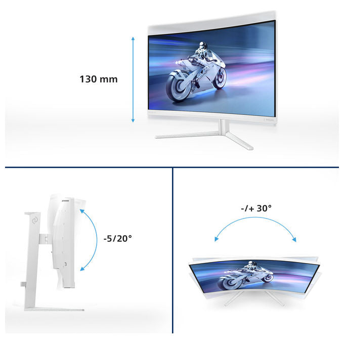 Philips Evnia 5000 27M2C5501 Monitor Gaming PC 27'' QHD 180Hz Bianco