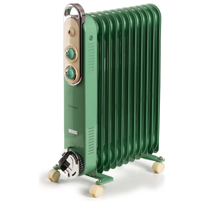 Ariete 8252 Linea Vintage Radiatore a Olio 11 Elementi 2500W 3 Livelli di Potenza colore Verde