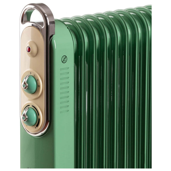 Ariete 8252 Linea Vintage Radiatore a Olio 11 Elementi 2500W 3 Livelli di Potenza colore Verde