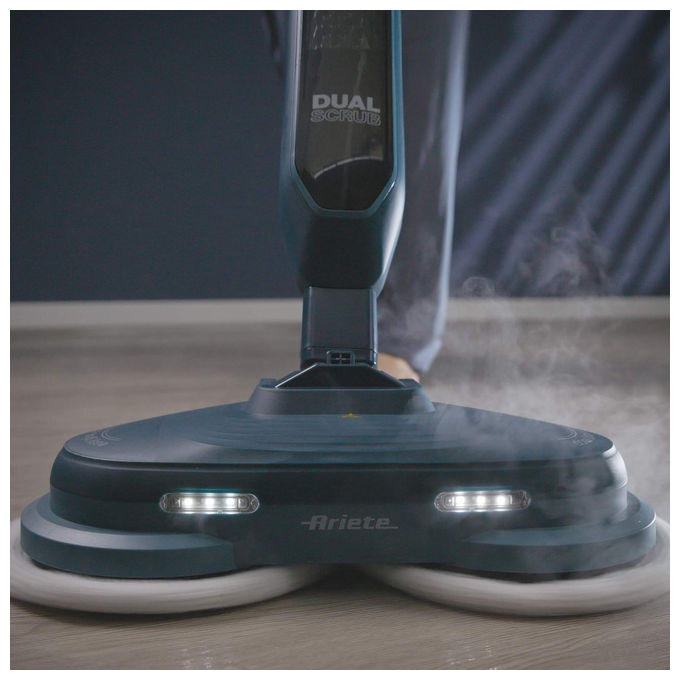Ariete 4178 Dual Steam Scrub Scopa a vapore con panni rotanti 1200W serbatoio 400 cc 2 velocita' 30 min colore Blu
