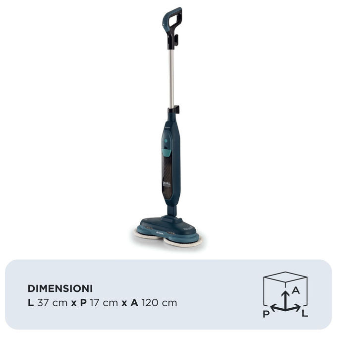 Ariete 4178 Dual Steam Scrub Scopa a vapore con panni rotanti 1200W serbatoio 400 cc 2 velocita' 30 min colore Blu