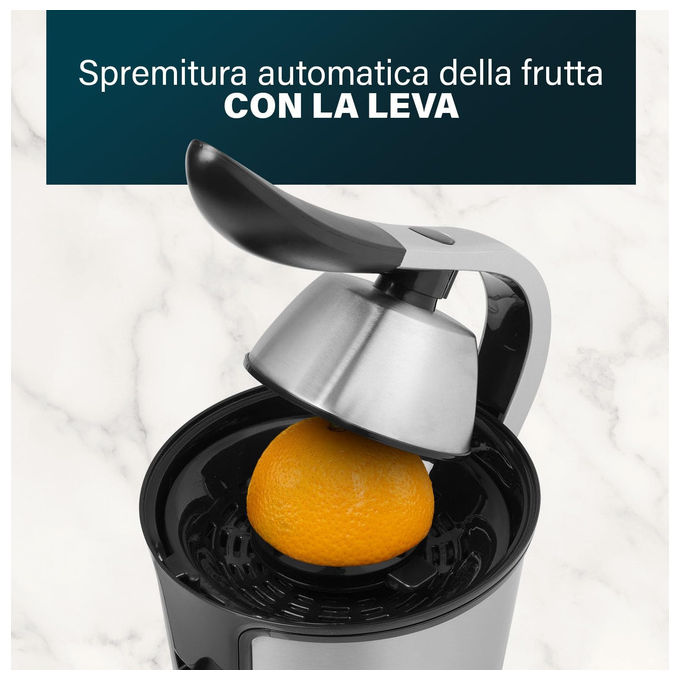 Princess 01.201873.01.001 Spremiagrumi Elettrico 1000W 2 Coni Filtro Regolabile Polpa Beccuccio Antigoccia Parti Lavabili in Lavastoviglie colore Acciaio Inox