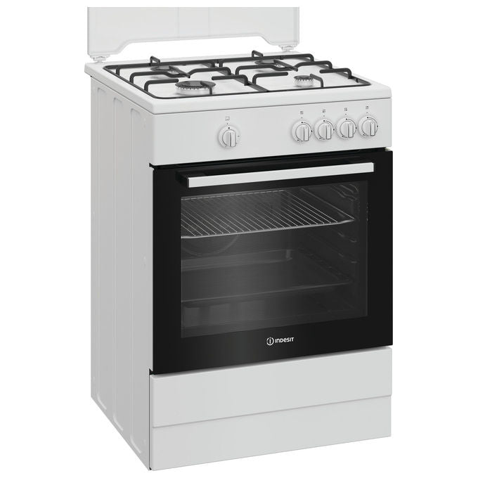 Indesit I6GGKMW Cucina a Gas 60 cm 4 Fuochi Forno a Gas 64 L Classe A Timer SteamandClean (85x60x60 cm) colore Bianco