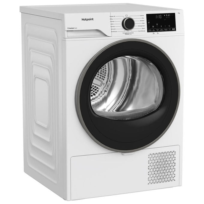 Hotpoint HPT 93D BS IT Délica Asciugatrice Pompa di Calore 9 Kg Classe D EasyIron PetHair Care (84.6x59.8x60.7 cm) colore Bianco