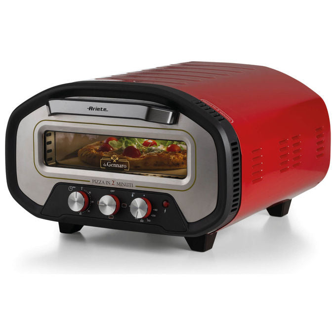 Ariete 3901 Da Gennaro Forno per Pizza 2200W 430°C Pietra Refrattaria Timer 60 min colore Rosso