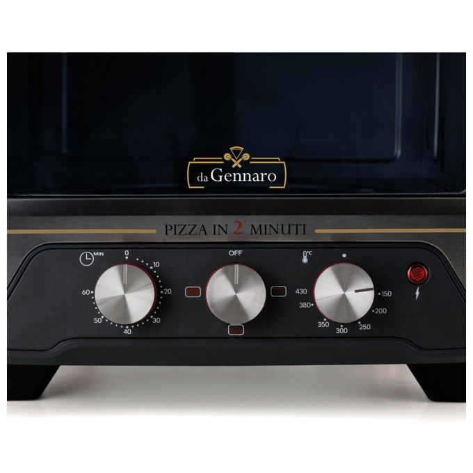 Ariete 3901 Da Gennaro Forno per Pizza 2200W 430°C Pietra Refrattaria Timer 60 min colore Rosso