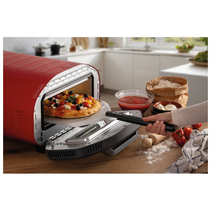 Ariete 3901 Da Gennaro Forno per Pizza 2200W 430°C Pietra Refrattaria Timer 60 min colore Rosso