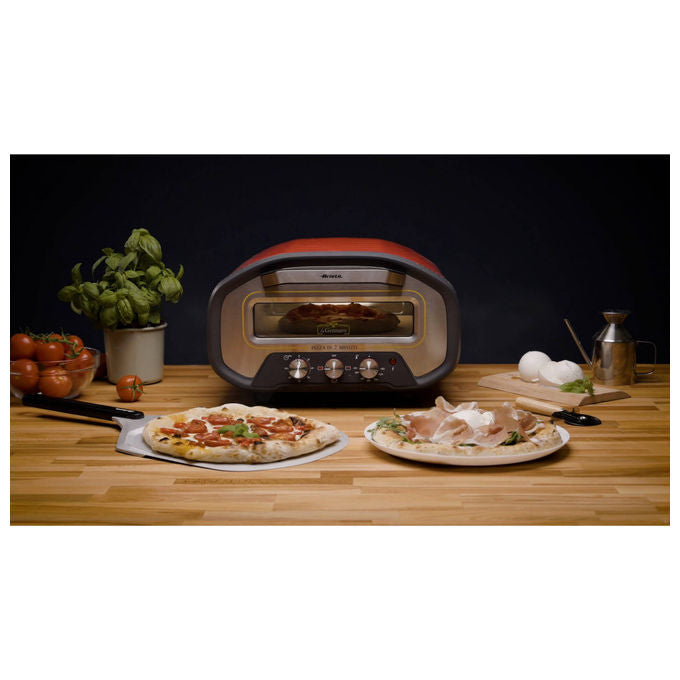 Ariete 3901 Da Gennaro Forno per Pizza 2200W 430°C Pietra Refrattaria Timer 60 min colore Rosso