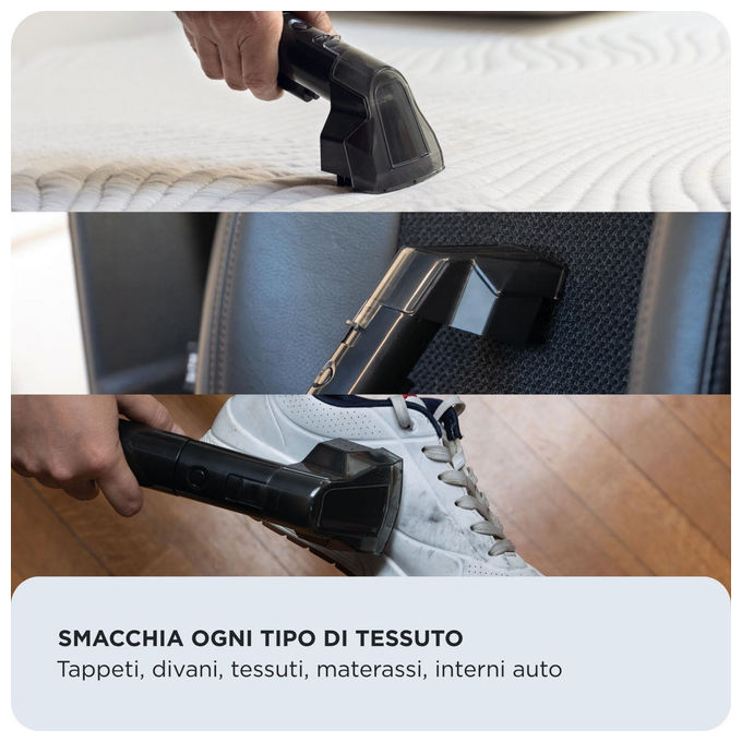 Ariete 2482 Spot Cleaner Heat Pro Aspirapolvere Lavatappeti 750W doppio serbatoio 1.1L IPX4 80 dB colore Nero