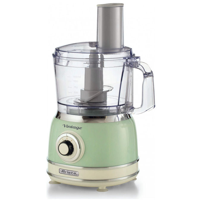 Ariete 1781 Linea Vintage Robot da cucina 1000W Ciotola 2,1L 2 Velocita' Funzione Pulse Lame Acciaio Inox colore Verde