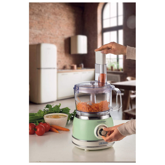 Ariete 1781 Linea Vintage Robot da cucina 1000W Ciotola 2,1L 2 Velocita' Funzione Pulse Lame Acciaio Inox colore Verde