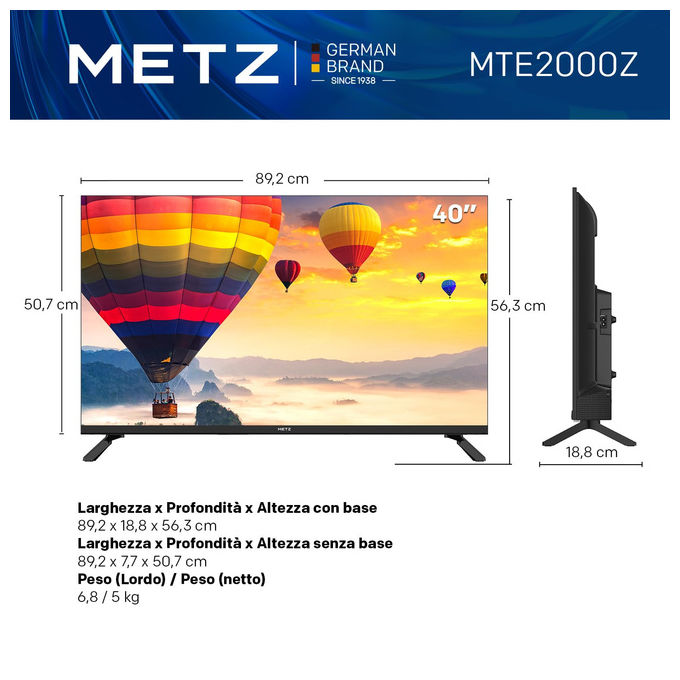 METZ MTE2000Z Tv 40 Pollici Fhd 1920x1080