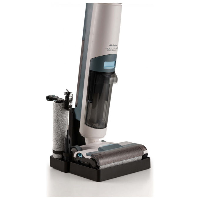 Ariete 2483 Aqua Force Aspirapolvere Lavapavimenti Cordless 2in1 Secco e Bagnato Filtro HEPA 220W 35 min colore Bianco Azzurro