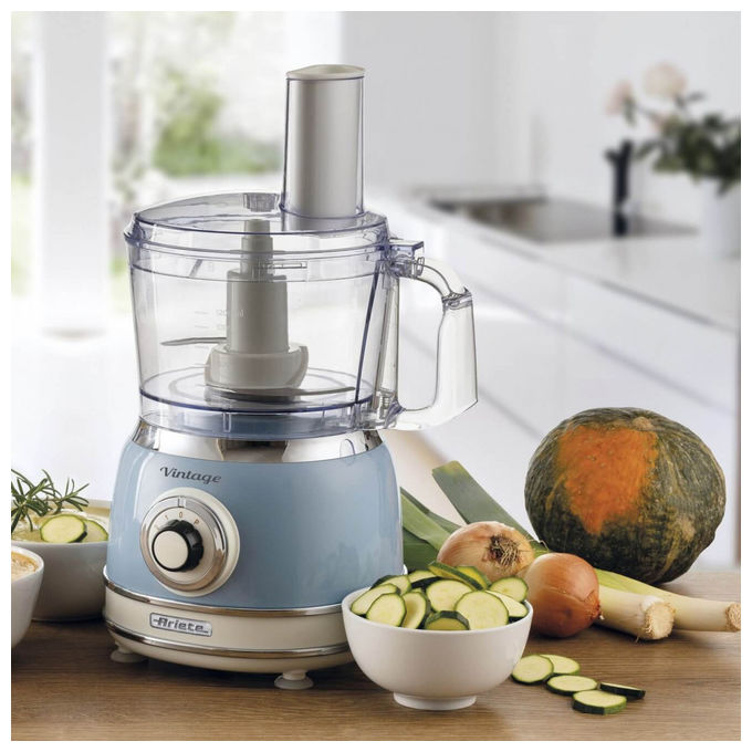 Ariete 1781-05 Vintage Robot da cucina 1000W capacita' 2.1L 2 velocita' Pulse lame acciaio inox colore Celeste