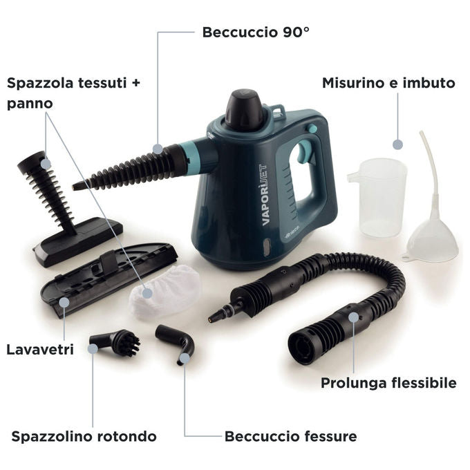 Ariete 4137-03 Vaporì Jet Pistola a Vapore Portatile 1050W 3.5 bar 250cc autonomia 15 min colore Blu